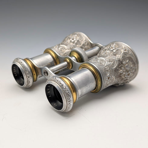 フレンチアンティーク フローラル装飾 オペラグラス 双眼鏡 Laval ケース付き