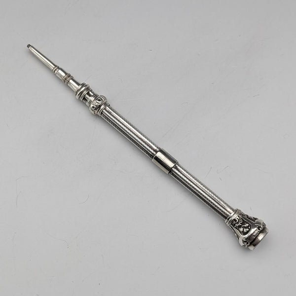 1900年頃 アンティーク シルバー製 推進式ペンシル 86-110mm