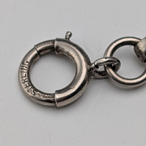 米国ヴィンテージ 純銀製 フラワーデザイン ネックレス32g HSB