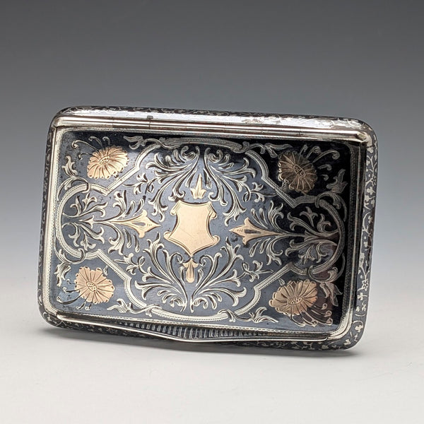 復古奧地利古董 Niero 鑲嵌 900 銀煙盒 116 克