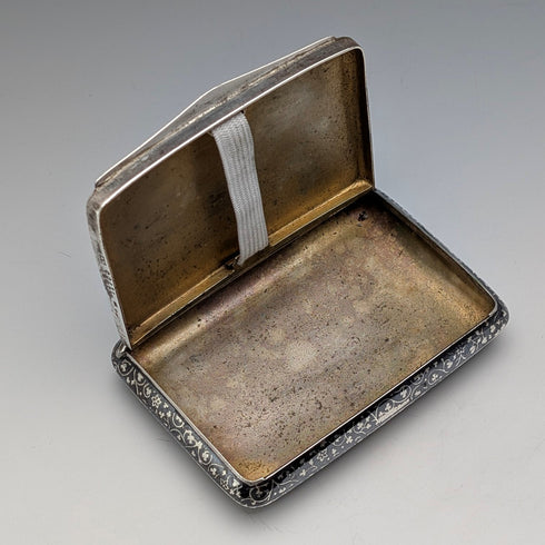 復古奧地利古董 Niero 鑲嵌 900 銀煙盒 116 克