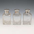 1867 British antique silver-capped glass bottles, set of three, James Vickery