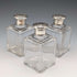 1867 British antique silver-capped glass bottles, set of three, James Vickery
