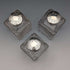 1867 British antique silver-capped glass bottles, set of three, James Vickery