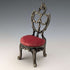 1920s Brass Chair Pocket Watch Holder Red Seat