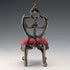 1920s Brass Chair Pocket Watch Holder Red Seat