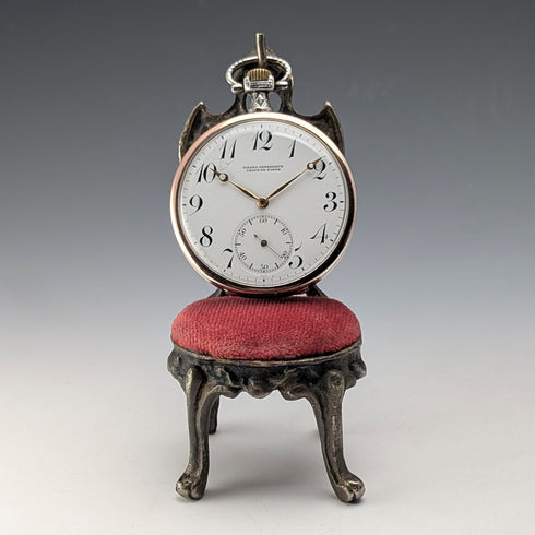 1920 年代黃銅椅懷錶架紅色座椅