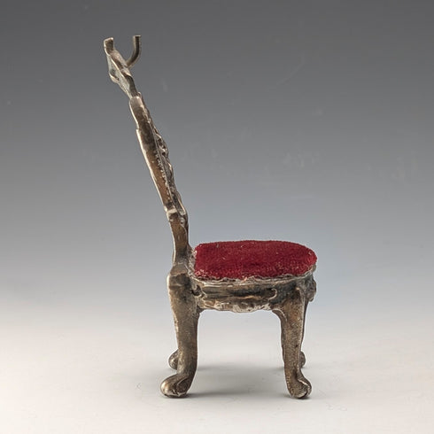 1920 年代黃銅椅懷錶架深紅色座椅