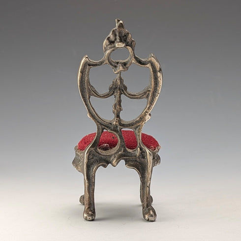 1920 年代黃銅椅懷錶架深紅色座椅