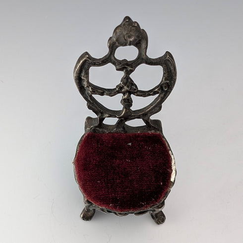 1920 年代黃銅椅懷錶架深紅色座椅