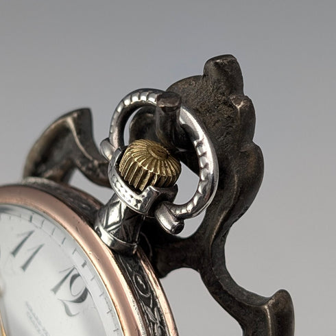 1920 年代黃銅椅懷錶架深紅色座椅