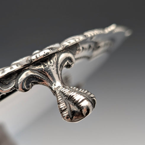 1893 年英國古董純銀 Salva 卡托盤直徑 23 公分 413 克 Charles Boyton