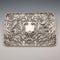 Circa 1900 British antique silver plate relief carved dressing table tray