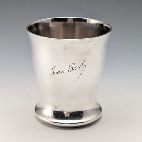 フレンチヴィンテージ 鳥装飾 シルバープレート製 ビーカーカップ