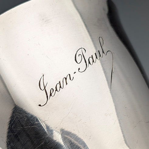 フレンチヴィンテージ 鳥装飾 シルバープレート製 ビーカーカップ