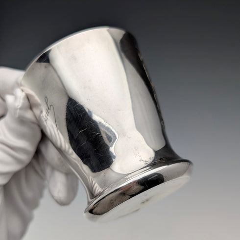 フレンチヴィンテージ 鳥装飾 シルバープレート製 ビーカーカップ