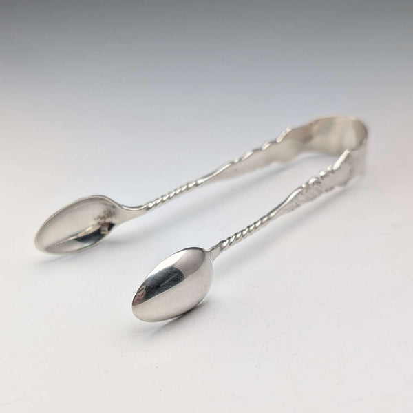 1902 British antique sterling silver sugar tongs 22g Charles Boyton
