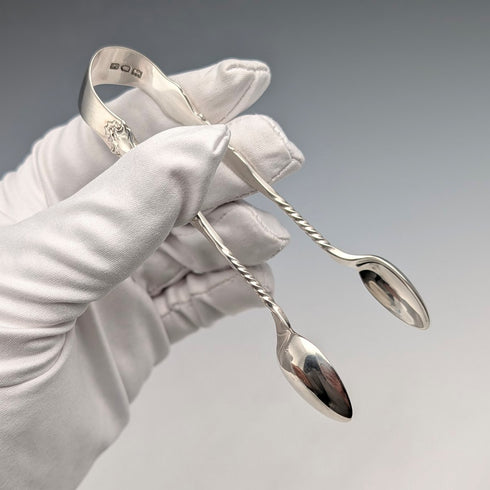 1902年 英国アンティーク 純銀製シュガートング 22g Charles Boyton