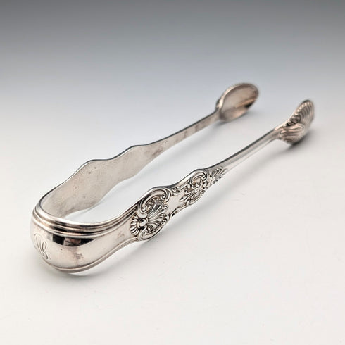 1853年 英国アンティーク シルバープレート製 シュガートング Elkington