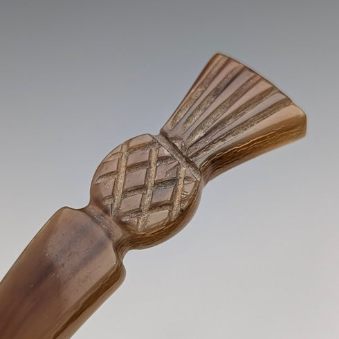 英國古董角薊裝飾茶罐勺