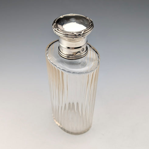 法國古董純銀蓋玻璃香水瓶香水瓶