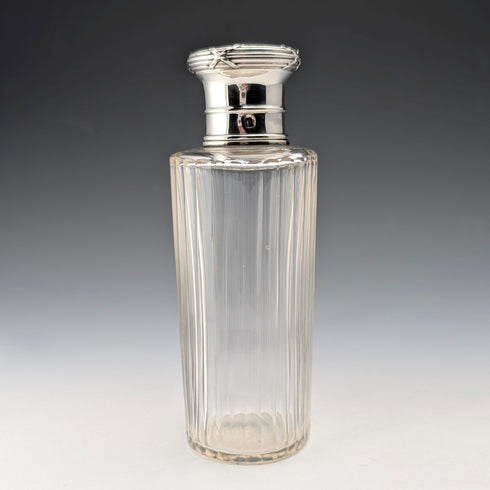 法國古董純銀蓋玻璃香水瓶香水瓶