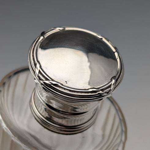 法國古董純銀蓋玻璃香水瓶香水瓶