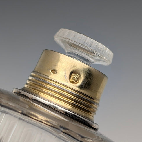 法國古董純銀蓋玻璃香水瓶香水瓶