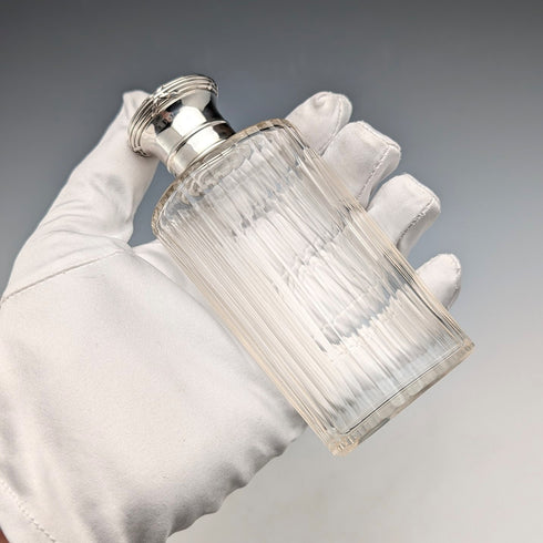 法國古董純銀蓋玻璃香水瓶香水瓶