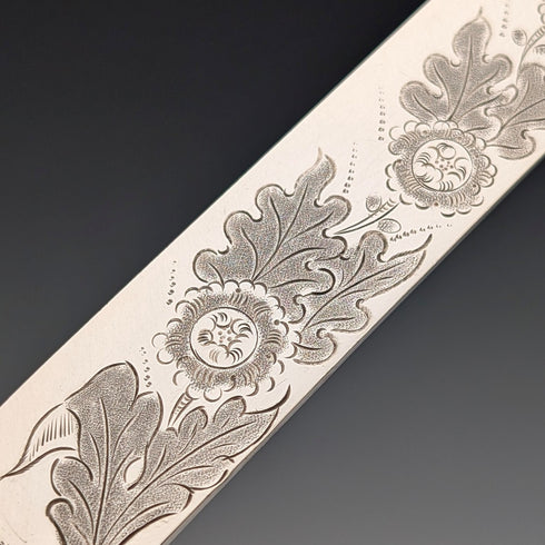 1881年頃 英国アンティーク 白蝶貝ハンドル デザートカトラリー5ペア 木箱入り LEE&WIGFULL