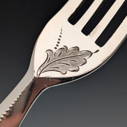 1881年頃 英国アンティーク 白蝶貝ハンドル デザートカトラリー5ペア 木箱入り LEE&WIGFULL