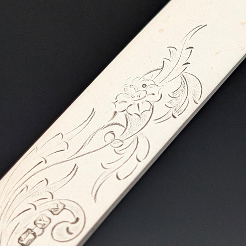 1865年 英国アンティーク 純銀ブレード&白蝶貝ハンドル デザートカトラリー6ペア 木箱入り Martin&Hall