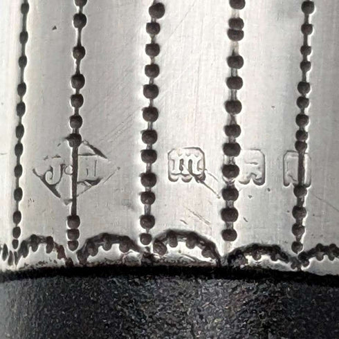 1927 年英國復古黑軸、彎柄、純銀裝飾手杖,88 厘米,J Howell & Co.