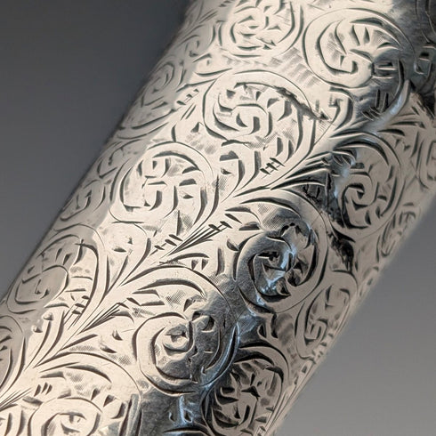 1906 年英國古董黑軸純銀圓柄手杖 90 公分 WH Carrington