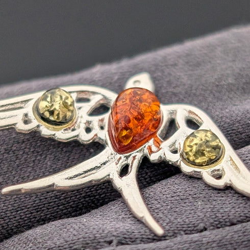 約 1900 年英國古董純銀阿爾伯特鏈,49 克,純銀燕子錶鍊