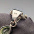 Vintage green serpentine and sterling silver pendant with sterling silver necklace