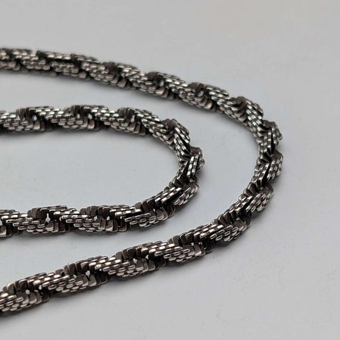 Vintage green serpentine and sterling silver pendant with sterling silver necklace