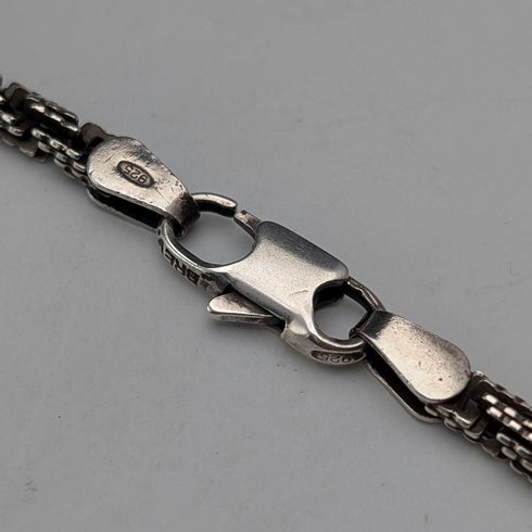 ヴィンテージ グリーンサーペンティン&純銀 ペンダント 純銀ネックレス付き