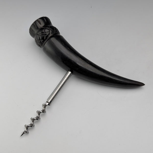 復古方形木柄薊花裝飾開瓶器