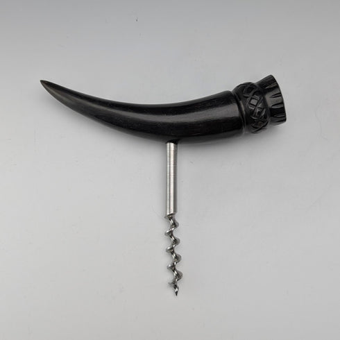 ヴィンテージ 角型木製ハンドル アザミ装飾 ボトルオープナー