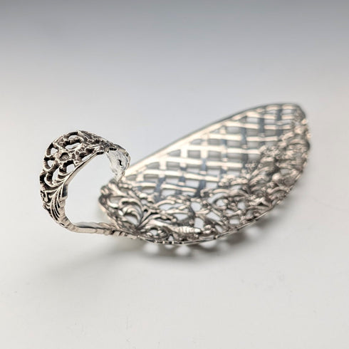 1922年 オランダアンティーク 835シルバー製 鳥装飾 スライサー 43g W2V