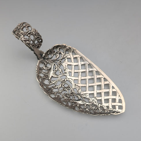 1922年 オランダアンティーク 835シルバー製 鳥装飾 スライサー 43g W2V