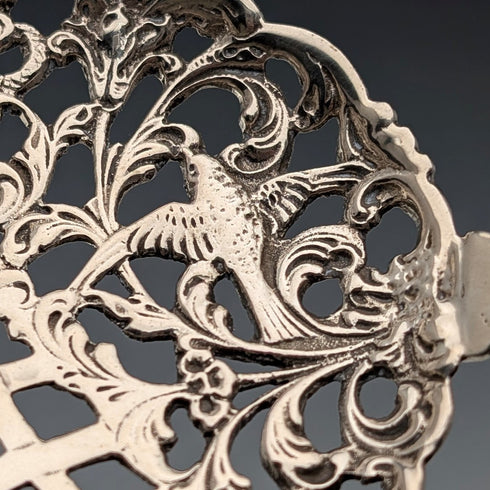 1922年 オランダアンティーク 835シルバー製 鳥装飾 スライサー 43g W2V