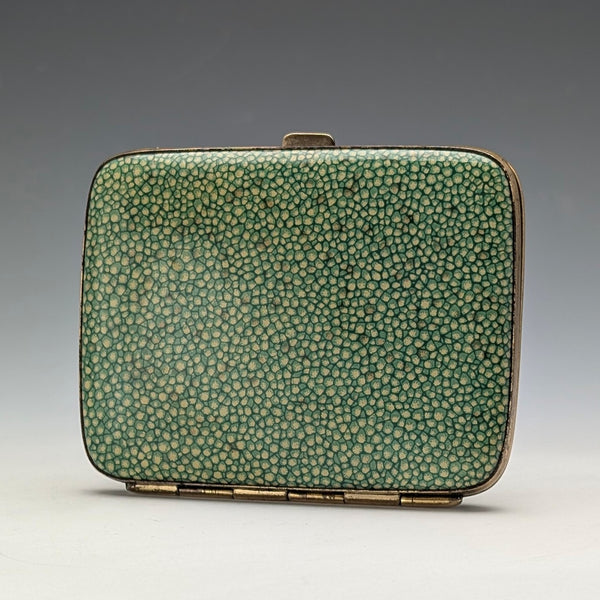 復古綠色珍珠魚鍍金煙盒
