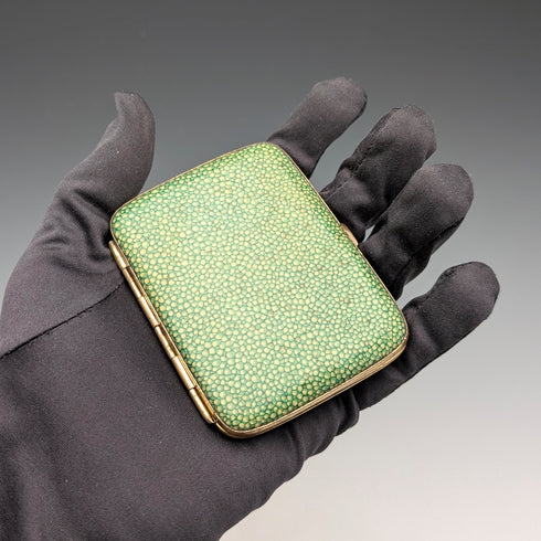 ヴィンテージ グリーンガルーシャ風 ゴールドプレート シガレットケース