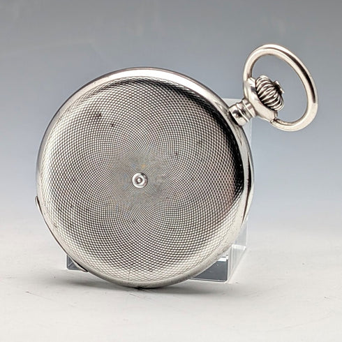 antique Ulysse Nardin pocket watch silver side hunter case works well