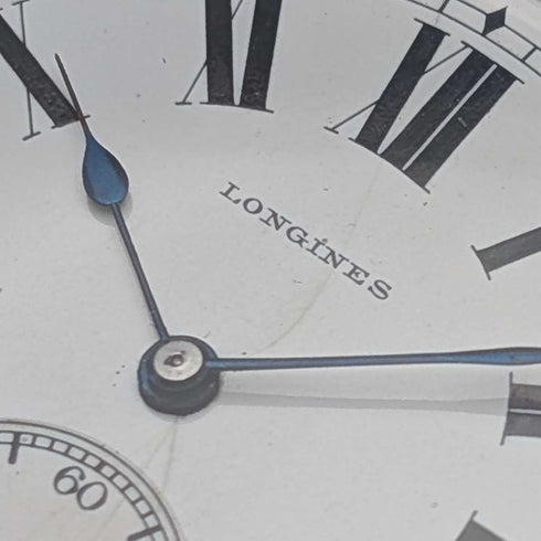 Circa 1908 Antique Longines Pocket Watch, Open Face, Diameter 55mm, In Good Working Condition