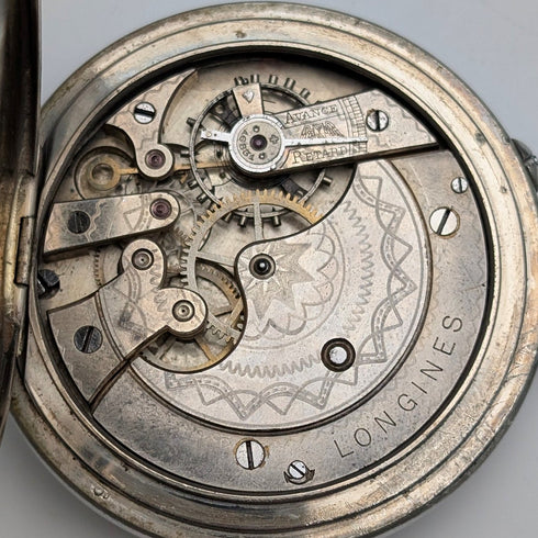 1908年頃 アンティーク ロンジン 懐中時計 オープンフェース 直径55mm 動作良好