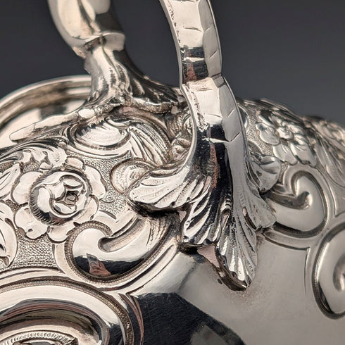 1891年 英国アンティーク 純銀製 大型シュガーボウル 395g Walter&John Barnard