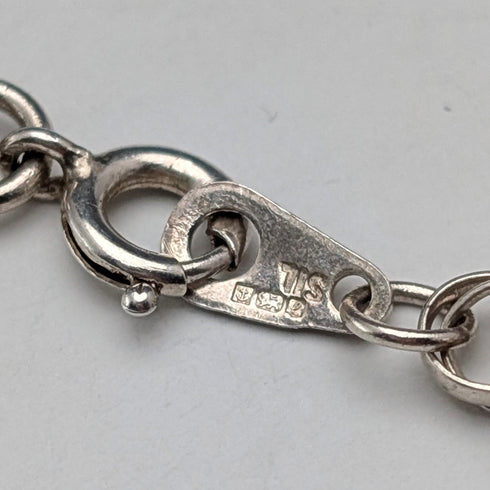 ヴィンテージ グリーンアマゾナイト&純銀 ペンダント 純銀ネックレス付き